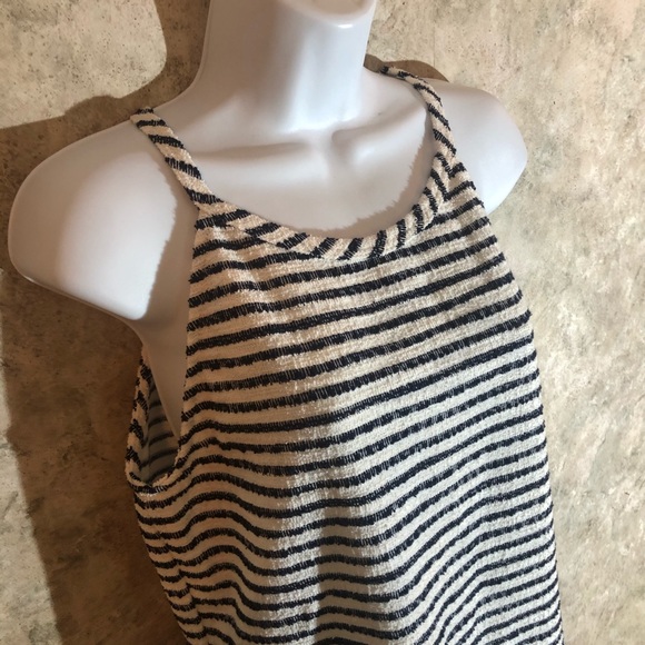 Green Envelope striped Woman's Halter Top - Picture 4 of 9